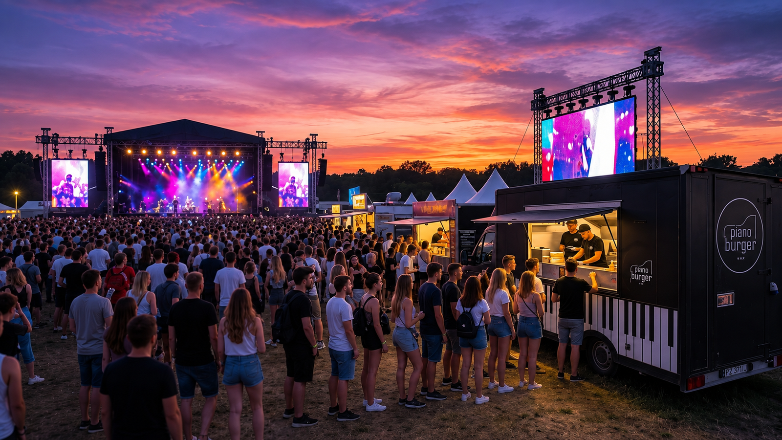Food truck Piano Burger na festiwalu muzycznym
