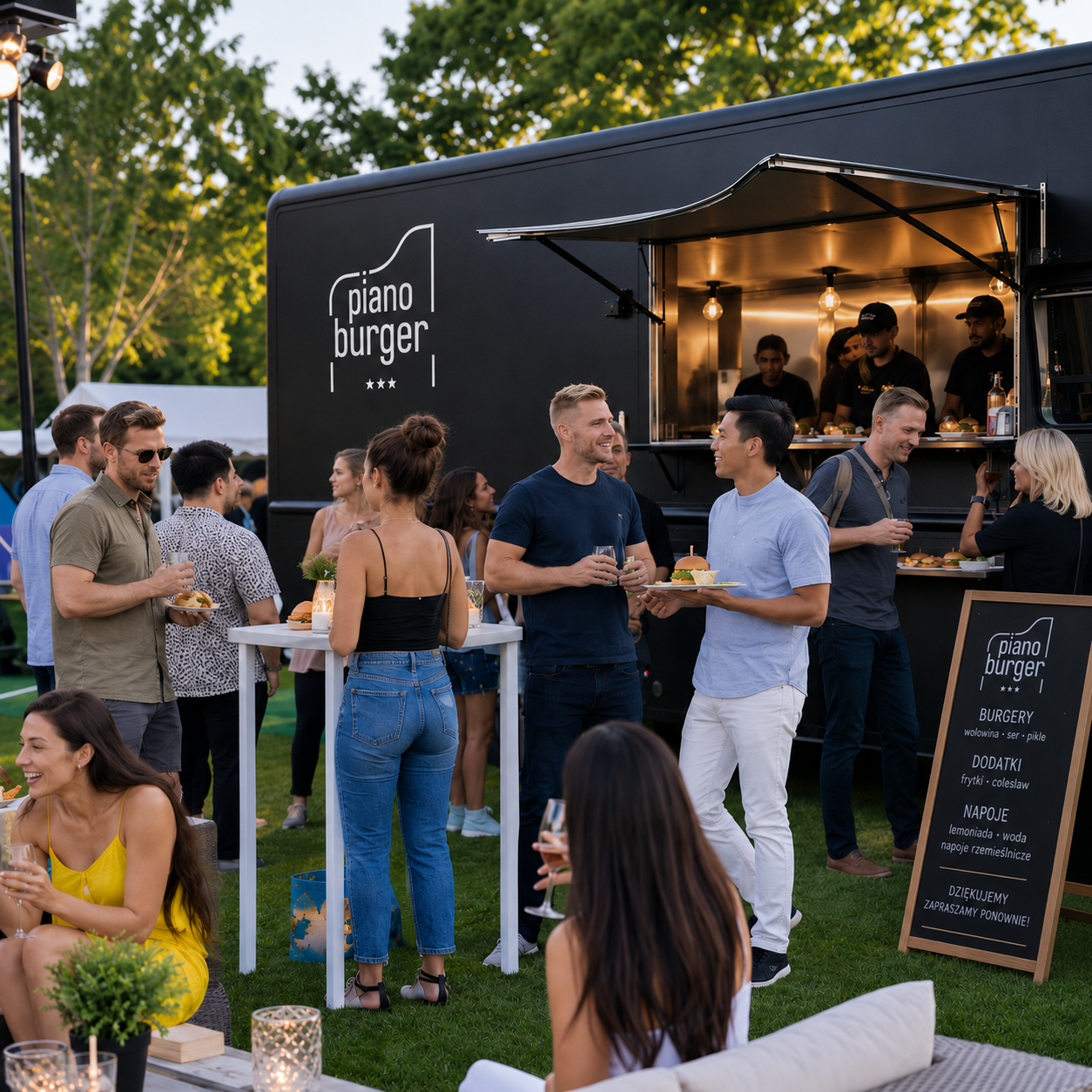 Event plenerowy z food truckiem Piano Burger